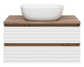 Подвесная тумба под раковину Brevita Dakota DAK-09080-19/01-2Я 80см дуб Галифакс олово/белый